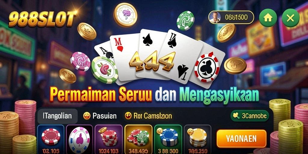 Tampilan permainan Domino yang menarik dan interaktif di 988SLOT.