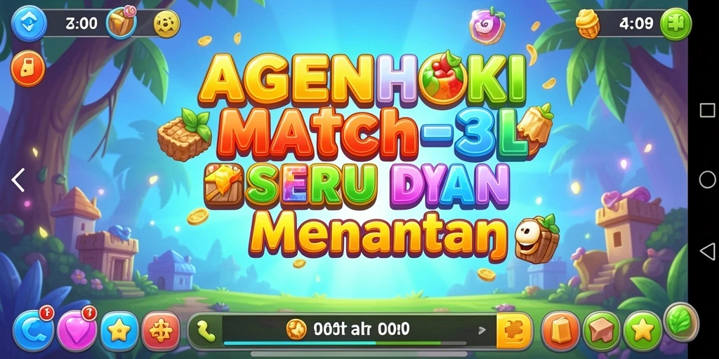 Tampilan gameplay AGENHOKI dengan elemen Match-3 yang memukau.