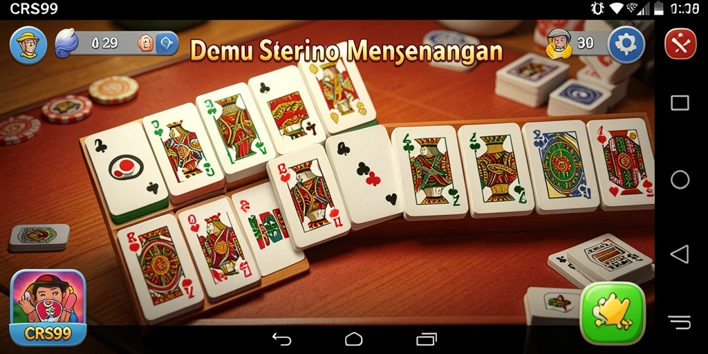 Tampilan gameplay <strong>CRS99</strong> yang menampilkan aksi seru permainan Domino.