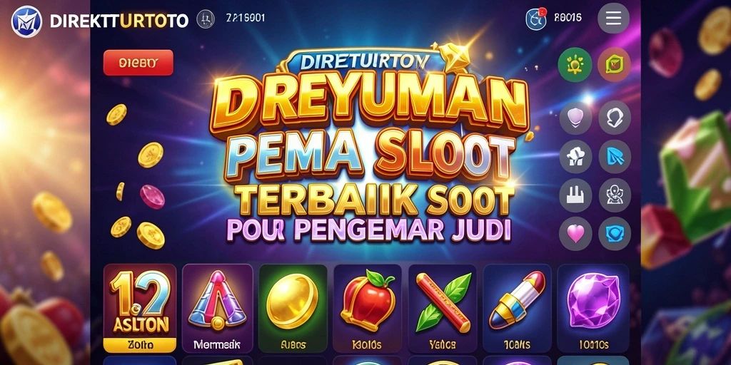 Tampilan gameplay slot DIREKTURTOTO yang menarik dengan simbol berwarna-warni.