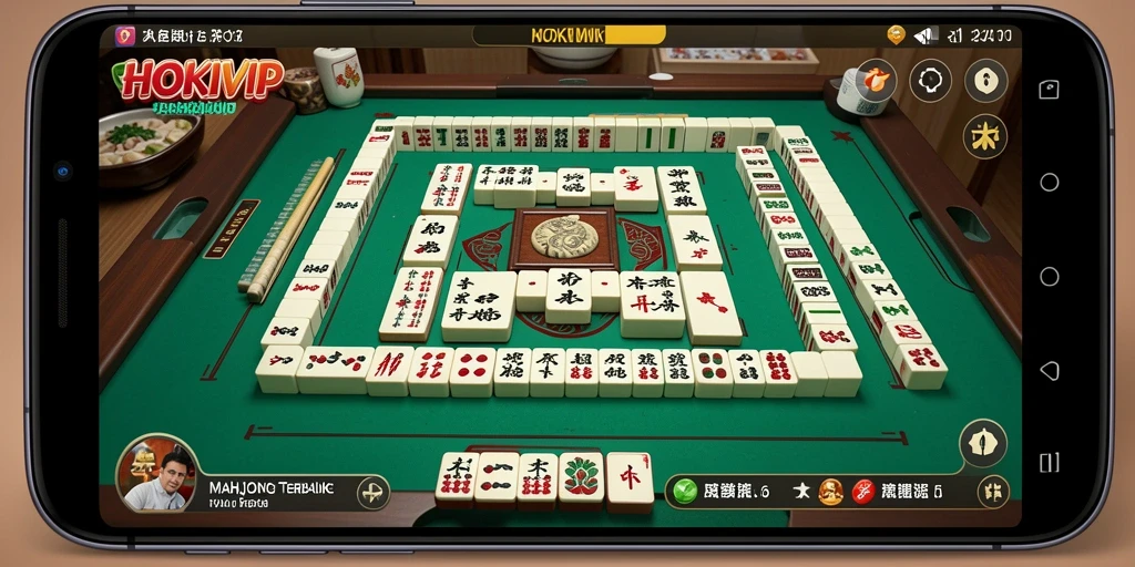 Tampilan menarik dari gameplay Mahjong yang seru dan interaktif.