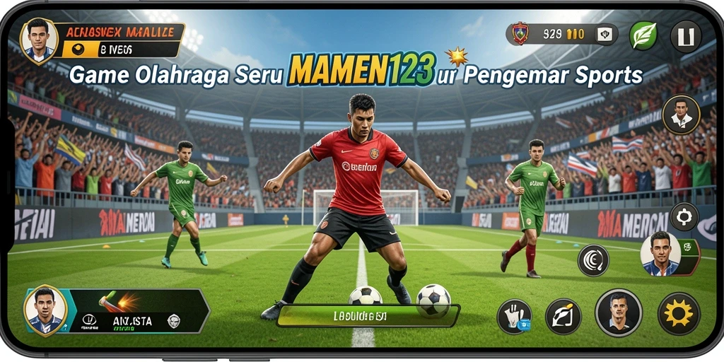 Tampilan gameplay seru MAMEN123 dengan aksi olahraga nyata.