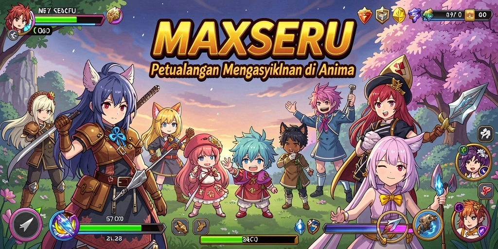 Tampilan gameplay MAXSERU yang menarik dan penuh aksi.