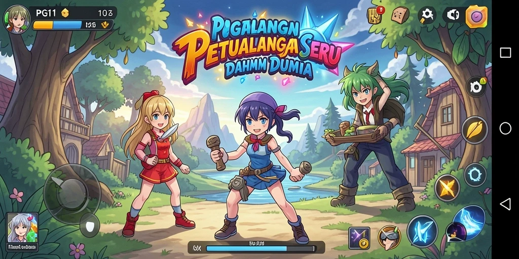 Tampilan gameplay PG11 dengan karakter Anime yang menarik.