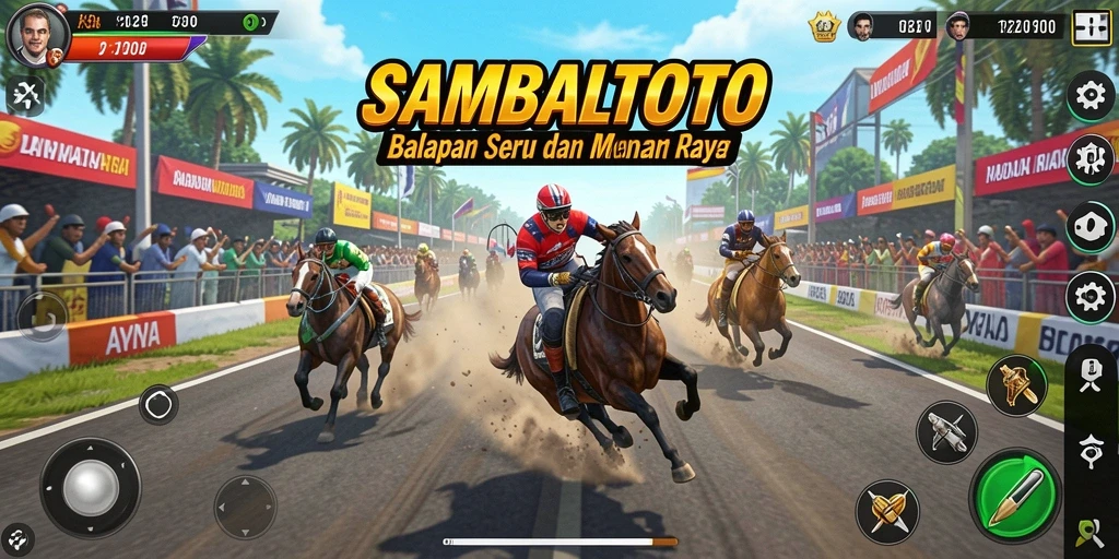 Gameplay seru dalam balapan yang mendebarkan dan menarik.