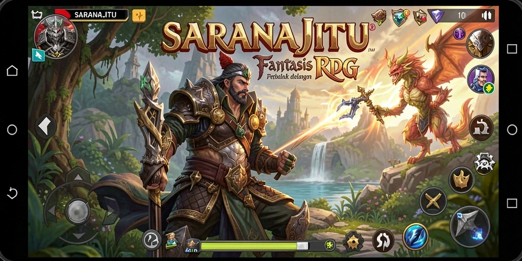 Tampilan gameplay epik dan pertarungan mendebarkan di SARANAJITU.