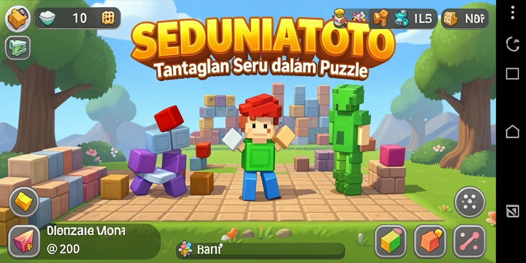 Screenshot gameplay SEDUNIATOTO menampilkan berbagai puzzle menarik.