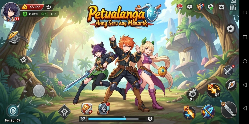 Screenshot menampilkan pertarungan seru dengan karakter anime di SVIP7.