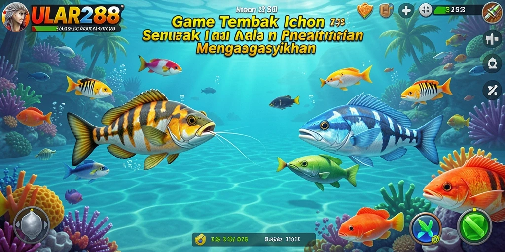 Screenshot gameplay ULAR288 dengan aksi tembak ikan yang seru.